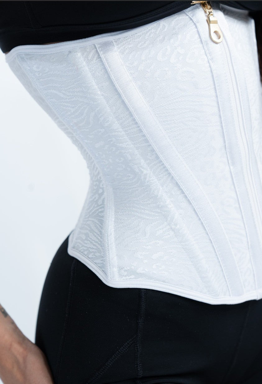 CI8220 PETITE FAJA ULTRA CINTURA PRINT DE 15 VARILLAS CON BROCHES Y CIERRE CREA SILUETA RELOJ DE ARENA