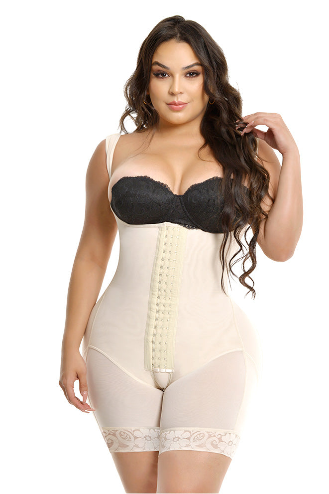 FP1571 FAJA SHORT RELOJ DE ARENA TIRANTE ANCHO DOBLE TALLA 3 LINEAS DE BROCHES CON 2 VARILLAS REALCE BOOTYLICIOUS