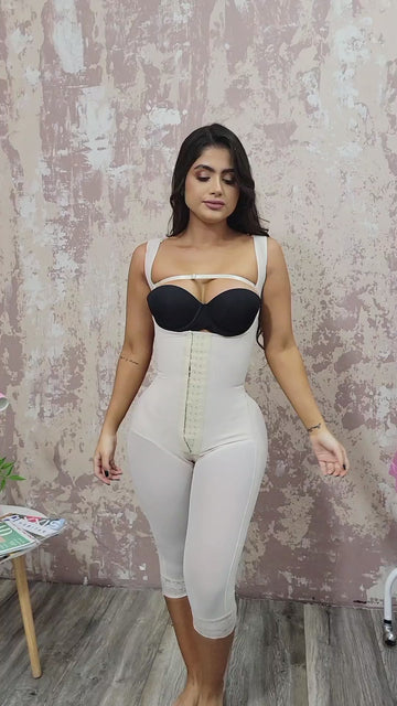 FP1306 FAJA DE PIERNA LARGA TIRANTE ANCHO CON 3 FILAS DE BROCHES Y REALCE INVISIBLE  FANTASTIC